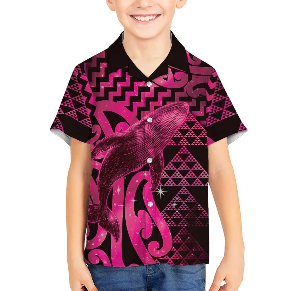 Humpback Whale Matariki New Zealand Hawaiian Shirt NZ Maori Paikea Poutama Luxury Pink