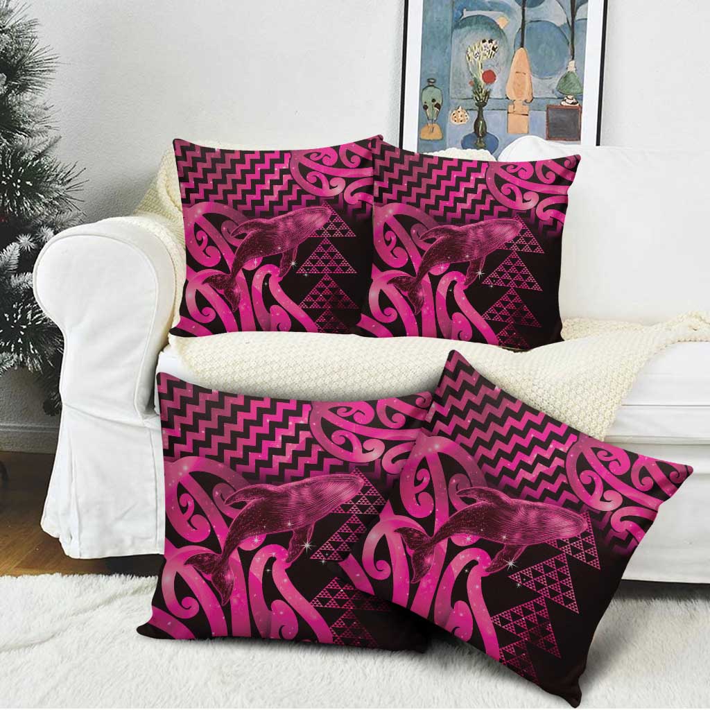 Humpback Whale Matariki New Zealand Pillow Cover NZ Maori Paikea Poutama Luxury Pink