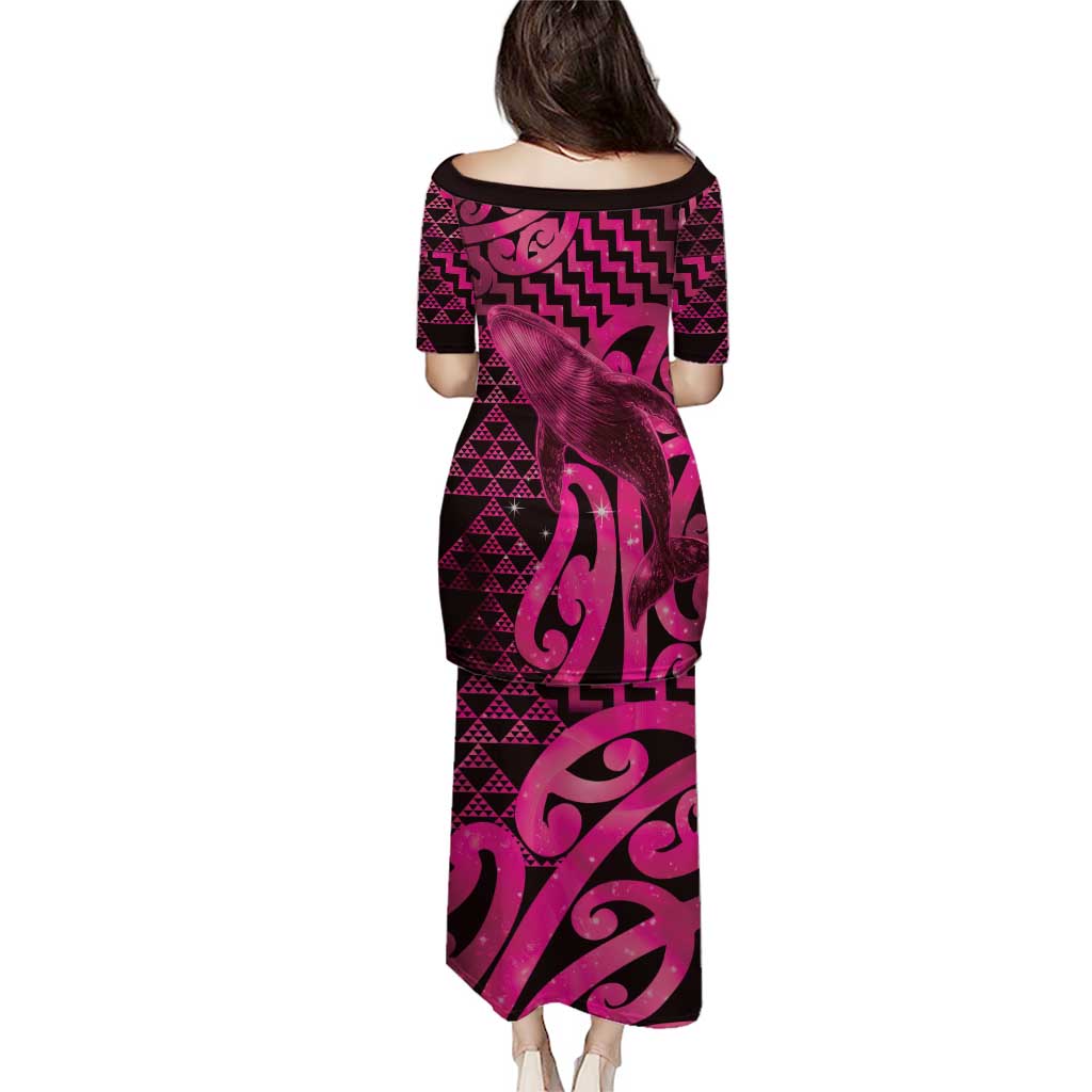 Humpback Whale Matariki New Zealand Puletasi NZ Maori Paikea Poutama Luxury Pink
