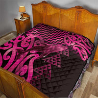 Humpback Whale Matariki New Zealand Quilt NZ Maori Paikea Poutama Luxury Pink