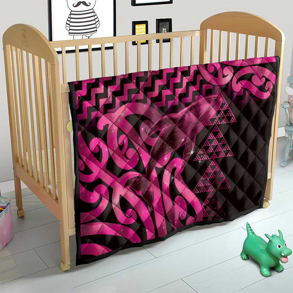 Humpback Whale Matariki New Zealand Quilt NZ Maori Paikea Poutama Luxury Pink