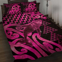Humpback Whale Matariki New Zealand Quilt Bed Set NZ Maori Paikea Poutama Luxury Pink