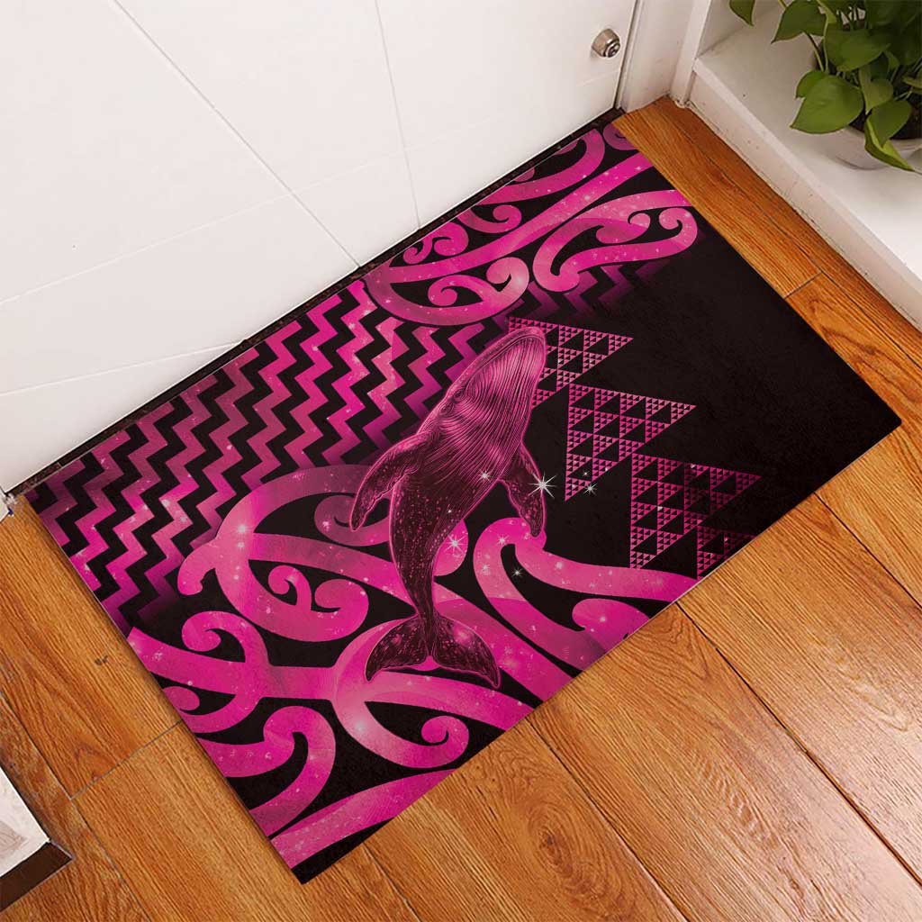 Humpback Whale Matariki New Zealand Rubber Doormat NZ Maori Paikea Poutama Luxury Pink LT14 - Polynesian Pride