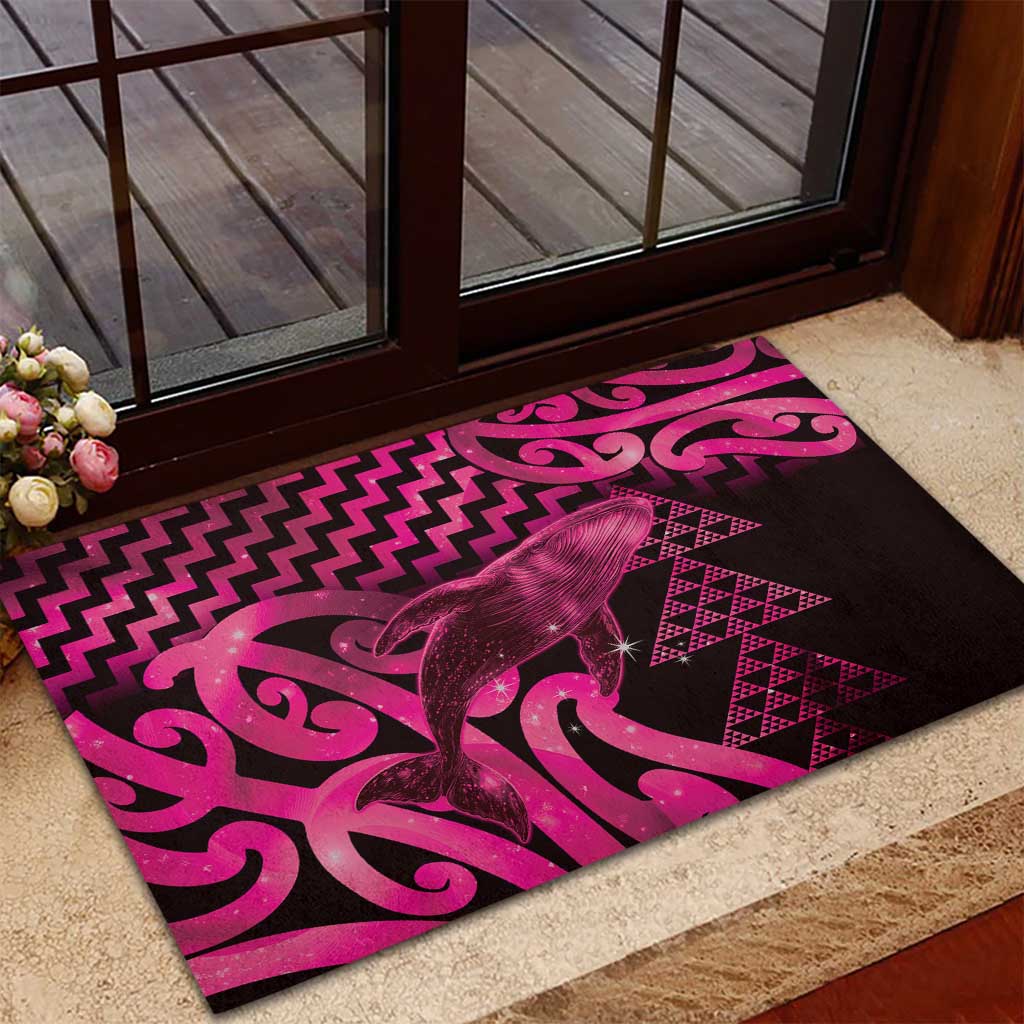 Humpback Whale Matariki New Zealand Rubber Doormat NZ Maori Paikea Poutama Luxury Pink LT14 - Polynesian Pride