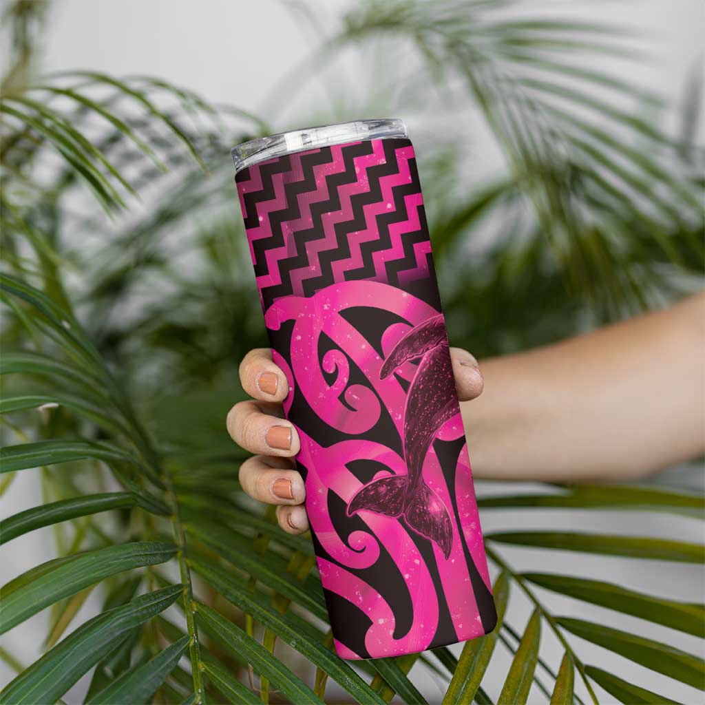 Humpback Whale Matariki New Zealand Skinny Tumbler NZ Maori Paikea Poutama Luxury Pink