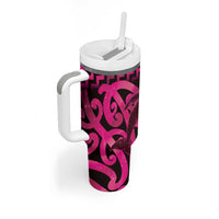 Humpback Whale Matariki New Zealand Tumbler With Handle NZ Maori Paikea Poutama Luxury Pink