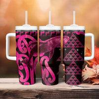 Humpback Whale Matariki New Zealand Tumbler With Handle NZ Maori Paikea Poutama Luxury Pink