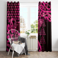 Humpback Whale Matariki New Zealand Window Curtain NZ Maori Paikea Poutama Luxury Pink