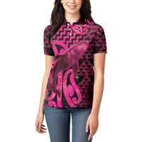 Humpback Whale Matariki New Zealand Women Polo Shirt NZ Maori Paikea Poutama Luxury Pink