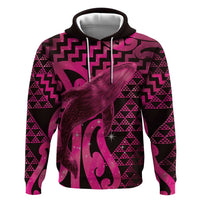 Humpback Whale Matariki New Zealand Zip Hoodie NZ Maori Paikea Poutama Luxury Pink