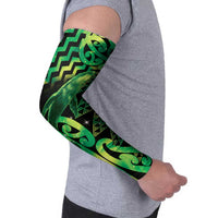 Humpback Whale Matariki New Zealand Arm Sleeves NZ Maori Paikea Poutama Luxury Green