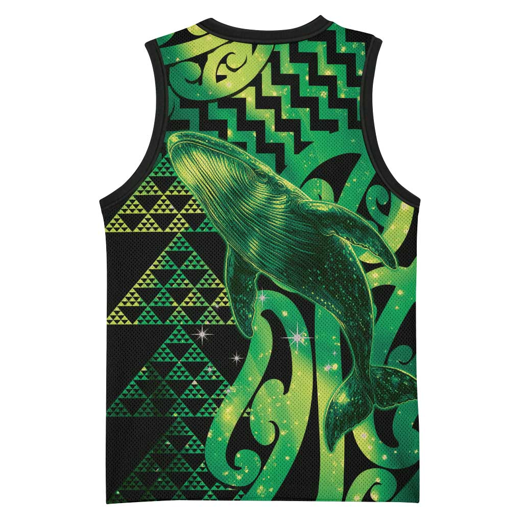 Humpback Whale Matariki New Zealand Basketball Jersey NZ Maori Paikea Poutama Luxury Green