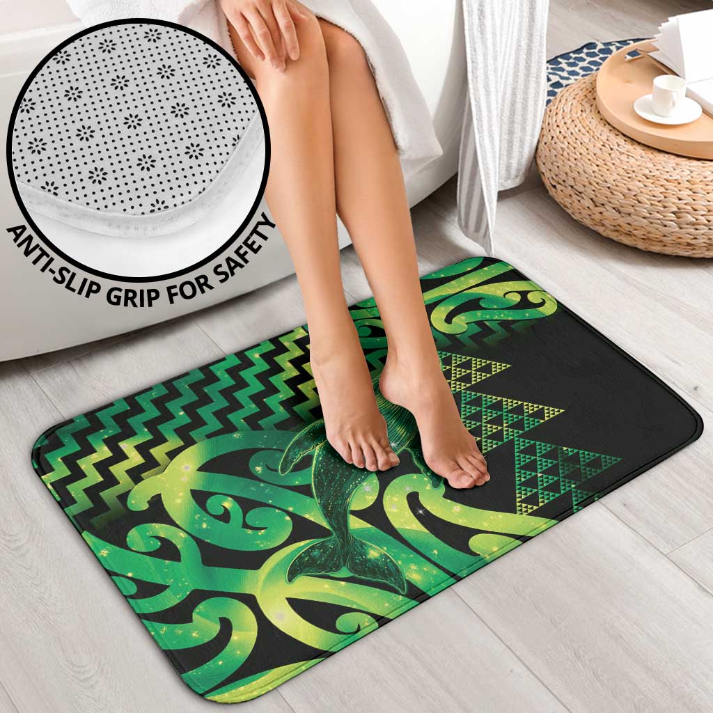 Humpback Whale Matariki New Zealand Bathroom Set NZ Maori Paikea Poutama Luxury Green