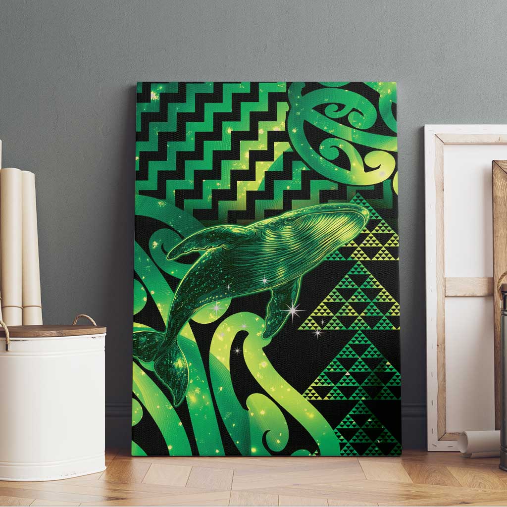 Humpback Whale Matariki New Zealand Canvas Wall Art NZ Maori Paikea Poutama Luxury Green