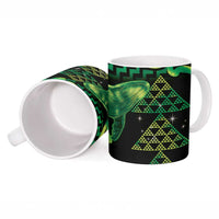 Humpback Whale Matariki New Zealand Ceramic Mug NZ Maori Paikea Poutama Luxury Green