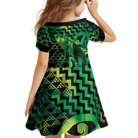 Humpback Whale Matariki New Zealand Family Matching Tank Maxi Dress and Hawaiian Shirt NZ Maori Paikea Poutama Luxury Green LT14 - Polynesian Pride