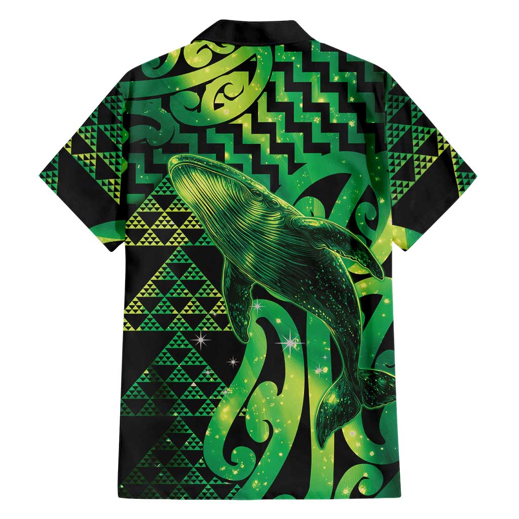 Humpback Whale Matariki New Zealand Family Matching Tank Maxi Dress and Hawaiian Shirt NZ Maori Paikea Poutama Luxury Green LT14 - Polynesian Pride