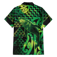 Humpback Whale Matariki New Zealand Family Matching Tank Maxi Dress and Hawaiian Shirt NZ Maori Paikea Poutama Luxury Green LT14 - Polynesian Pride