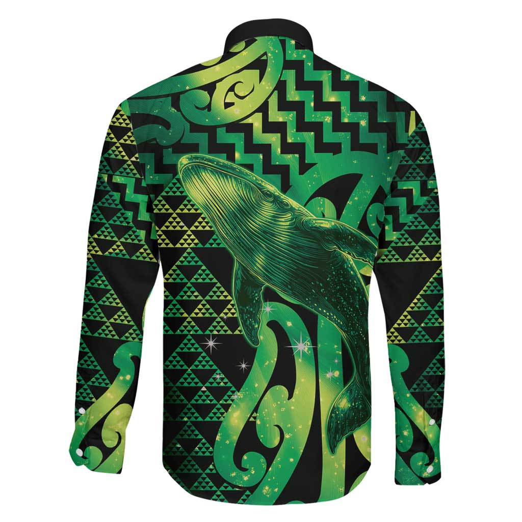 Humpback Whale Matariki New Zealand Family Matching Tank Maxi Dress and Hawaiian Shirt NZ Maori Paikea Poutama Luxury Green LT14 - Polynesian Pride
