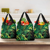 Humpback Whale Matariki New Zealand Grocery Bag NZ Maori Paikea Poutama Luxury Green