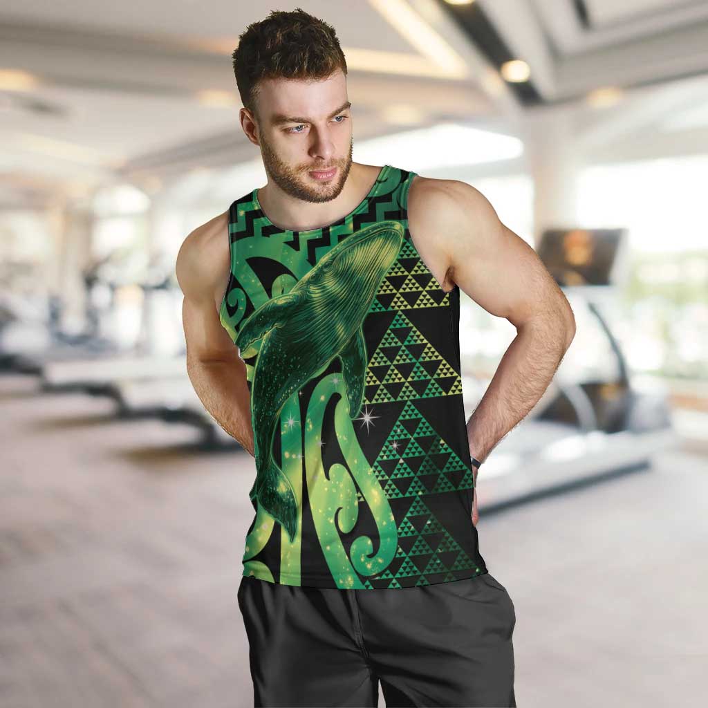Humpback Whale Matariki New Zealand Men Tank Top NZ Maori Paikea Poutama Luxury Green