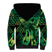 Humpback Whale Matariki New Zealand Sherpa Hoodie NZ Maori Paikea Poutama Luxury Green