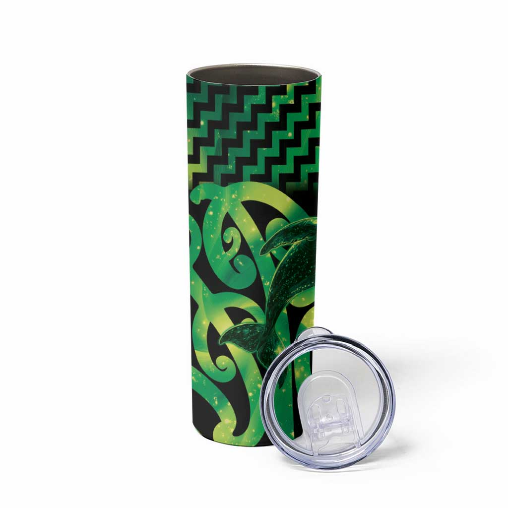 Humpback Whale Matariki New Zealand Skinny Tumbler NZ Maori Paikea Poutama Luxury Green