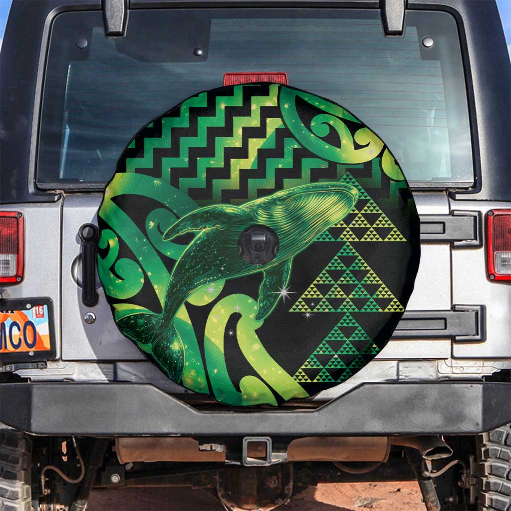 Humpback Whale Matariki New Zealand Spare Tire Cover NZ Maori Paikea Poutama Luxury Green