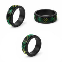Humpback Whale Matariki New Zealand Spinner Ring NZ Maori Paikea Poutama Luxury Green LT14 - Polynesian Pride