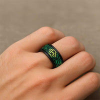 Humpback Whale Matariki New Zealand Spinner Ring NZ Maori Paikea Poutama Luxury Green LT14 - Polynesian Pride
