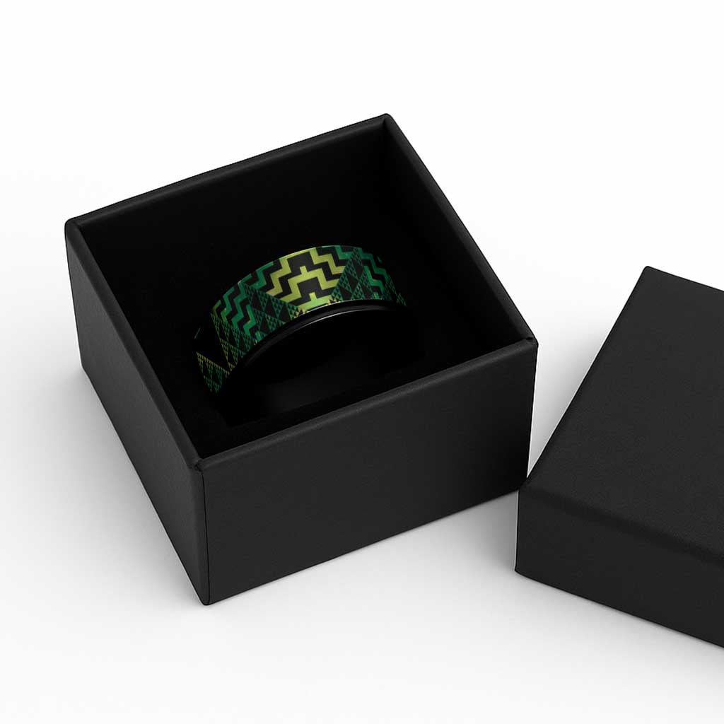 Humpback Whale Matariki New Zealand Spinner Ring NZ Maori Paikea Poutama Luxury Green LT14 - Polynesian Pride