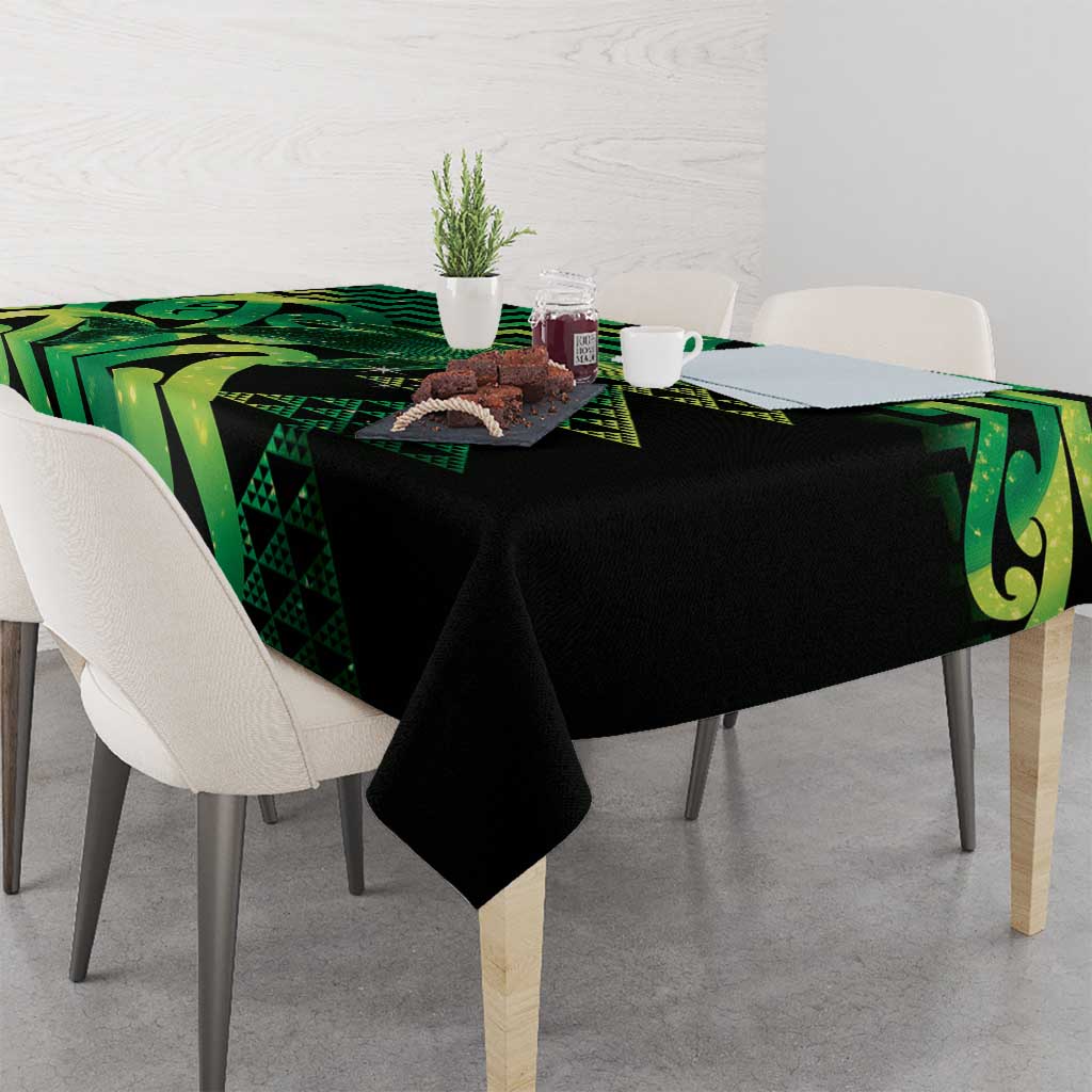 Humpback Whale Matariki New Zealand Tablecloth NZ Maori Paikea Poutama Luxury Green