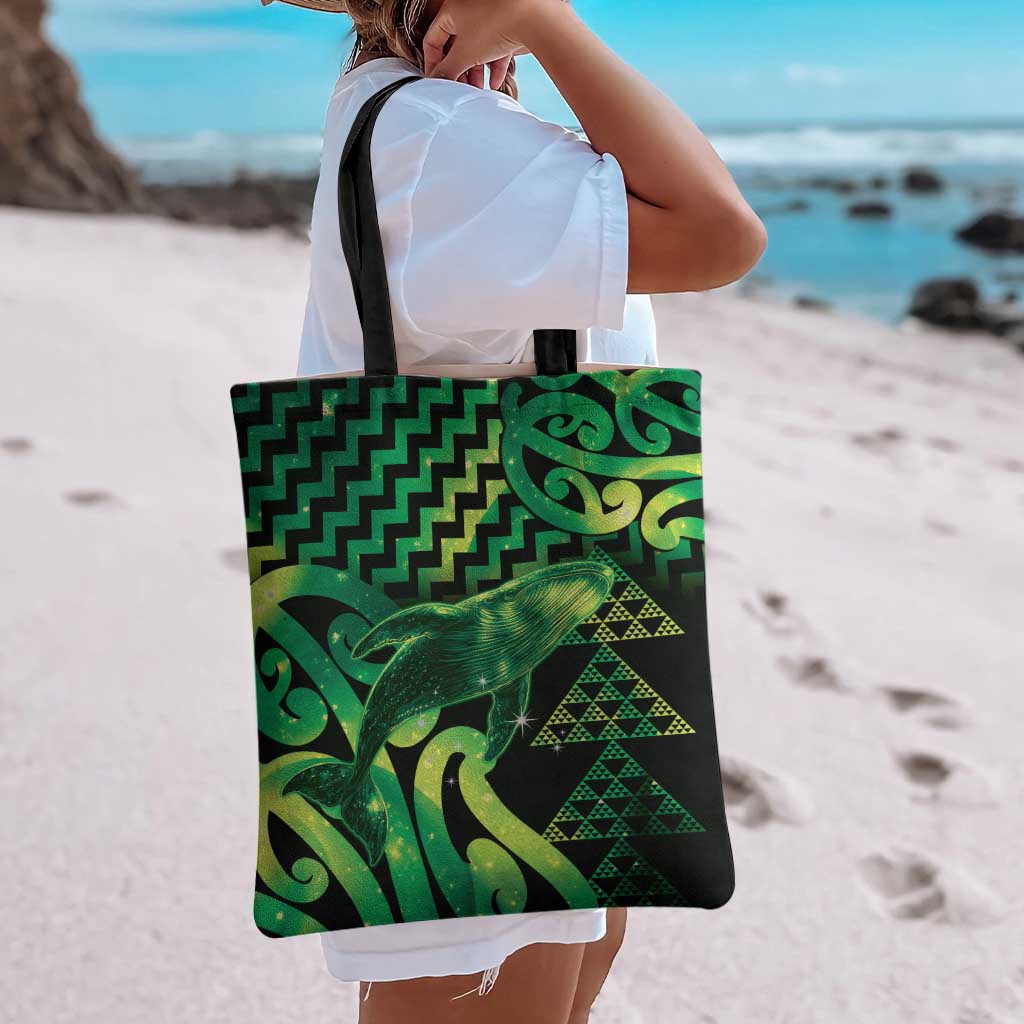 Humpback Whale Matariki New Zealand Tote Bag NZ Maori Paikea Poutama Luxury Green