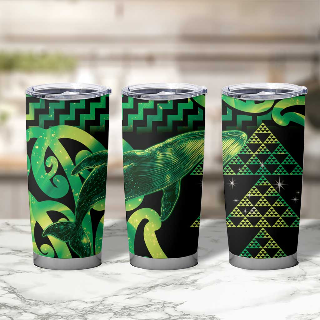 Humpback Whale Matariki New Zealand Tumbler Cup NZ Maori Paikea Poutama Luxury Green