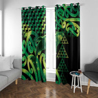 Humpback Whale Matariki New Zealand Window Curtain NZ Maori Paikea Poutama Luxury Green