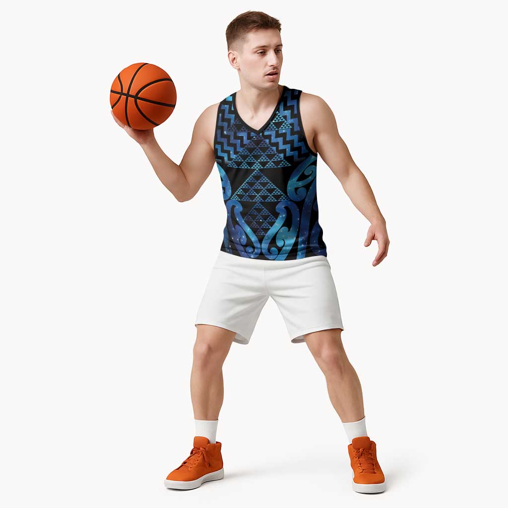 Taniko Motifs Matariki New Zealand Basketball Jersey NZ Niho Taniwha Poutama