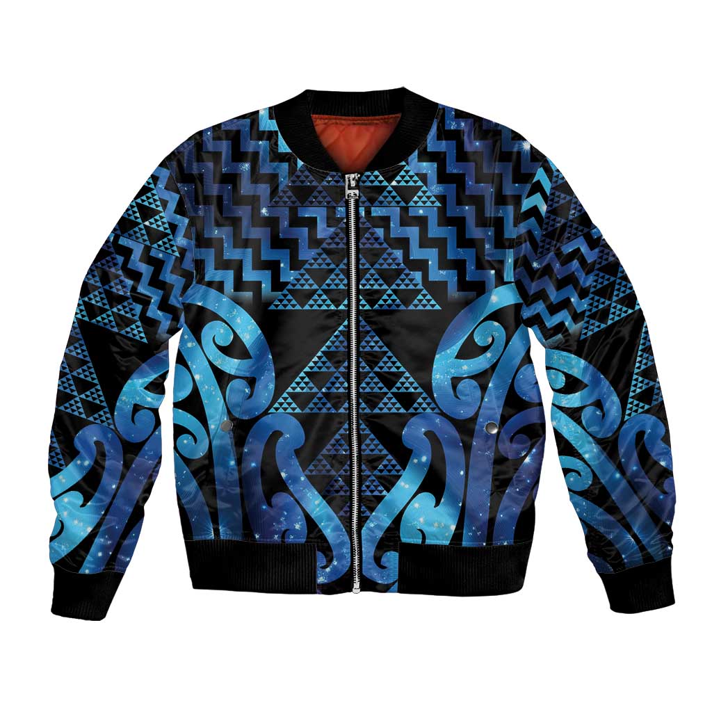 Taniko Motifs Matariki New Zealand Bomber Jacket NZ Niho Taniwha Poutama