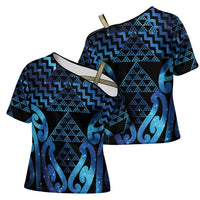 Taniko Motifs Matariki New Zealand Cross Shoulder Shirt NZ Niho Taniwha Poutama