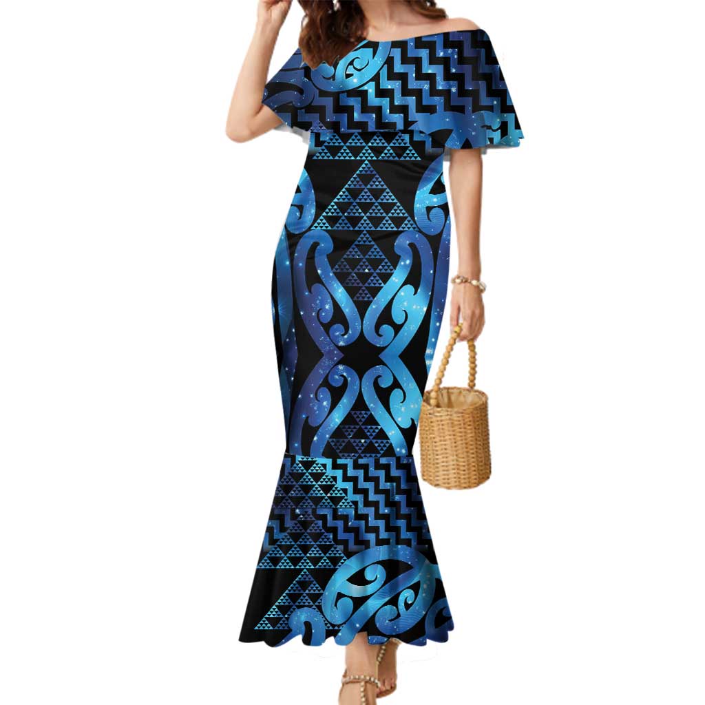 Taniko Motifs Matariki New Zealand Family Matching Mermaid Dress and Hawaiian Shirt NZ Niho Taniwha Poutama