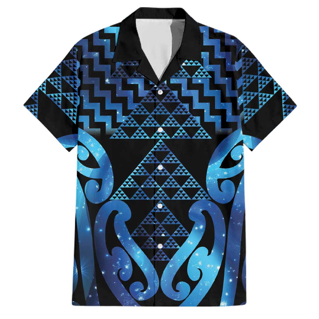 Taniko Motifs Matariki New Zealand Family Matching Off Shoulder Short Dress and Hawaiian Shirt NZ Niho Taniwha Poutama