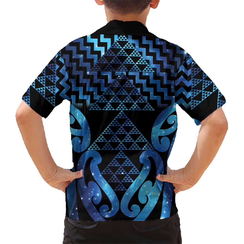 Taniko Motifs Matariki New Zealand Family Matching Puletasi and Hawaiian Shirt NZ Niho Taniwha Poutama