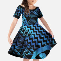 Taniko Motifs Matariki New Zealand Family Matching Puletasi and Hawaiian Shirt NZ Niho Taniwha Poutama