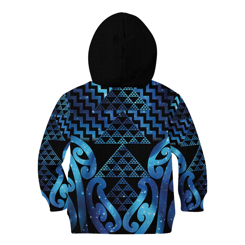 Taniko Motifs Matariki New Zealand Kid Hoodie NZ Niho Taniwha Poutama