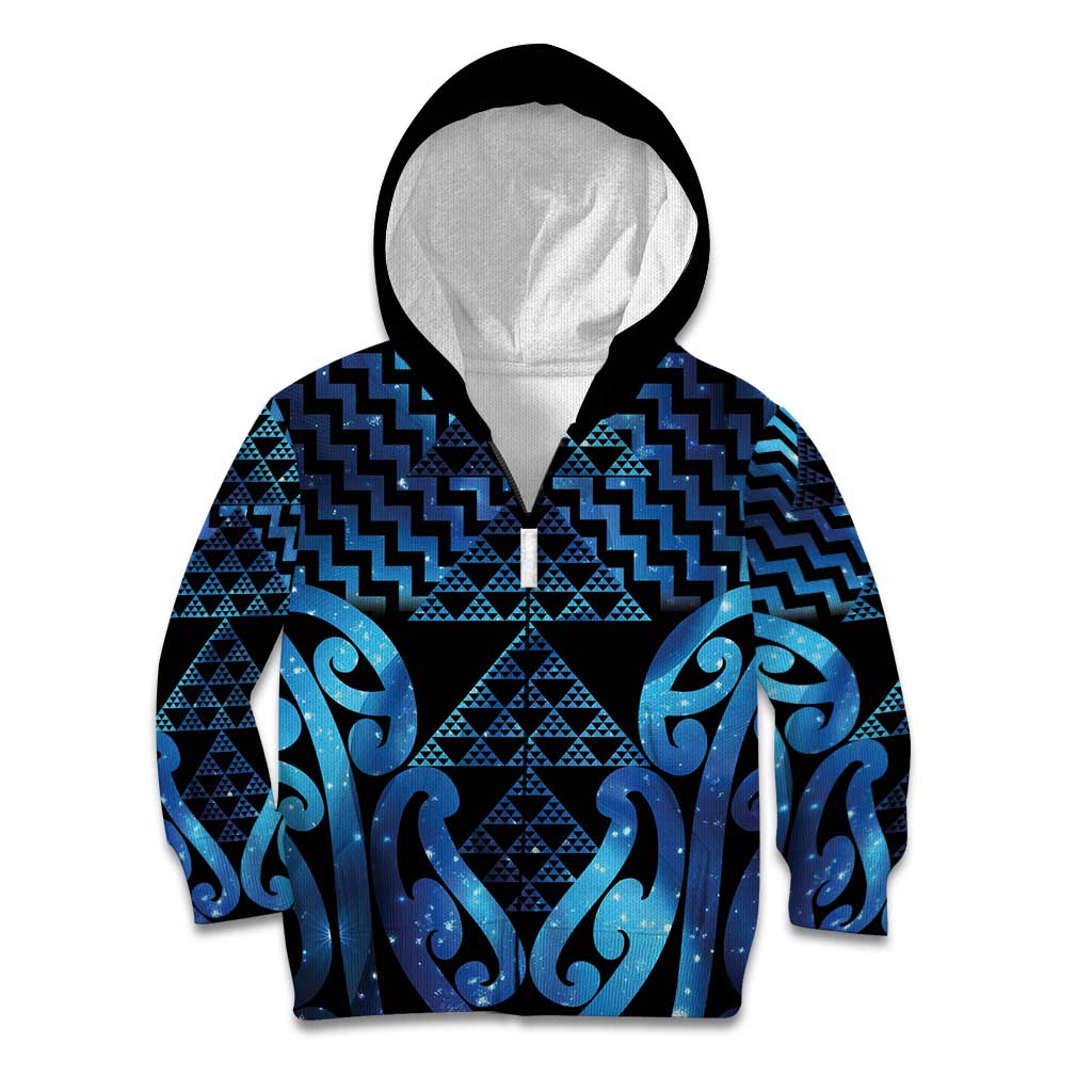 Taniko Motifs Matariki New Zealand Kid Hoodie NZ Niho Taniwha Poutama