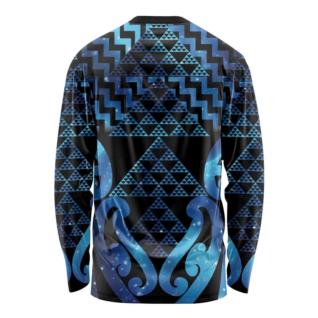 Taniko Motifs Matariki New Zealand Long Sleeve Shirt NZ Niho Taniwha Poutama