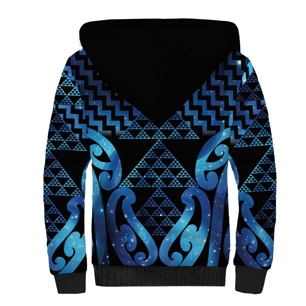 Taniko Motifs Matariki New Zealand Sherpa Hoodie NZ Niho Taniwha Poutama