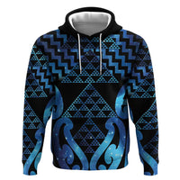 Taniko Motifs Matariki New Zealand Zip Hoodie NZ Niho Taniwha Poutama