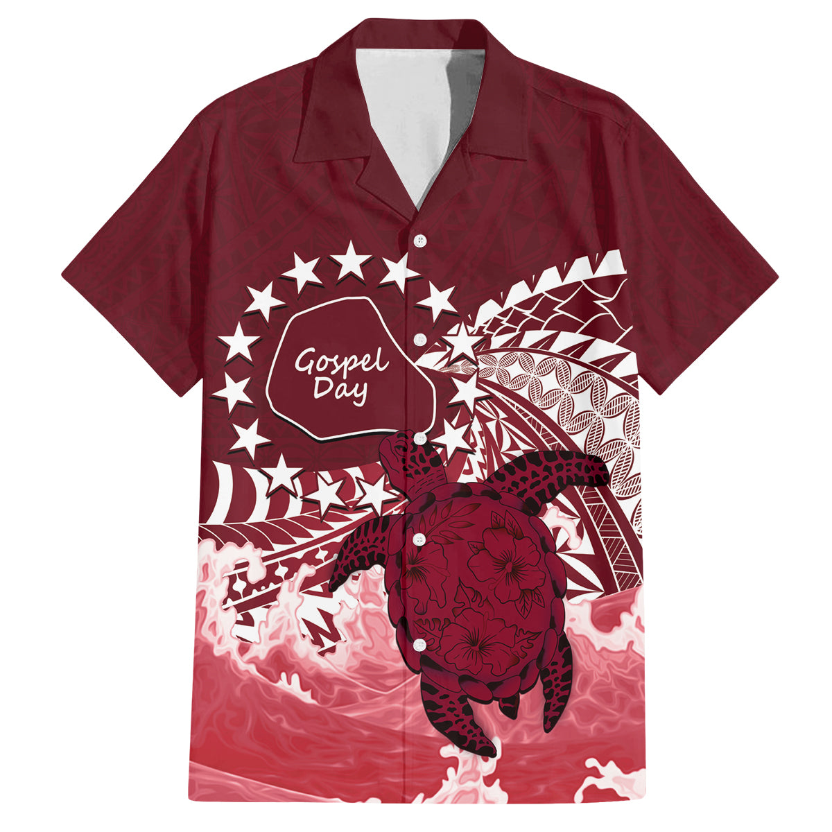 Cook Islands Mangaia Gospel Day Family Matching Tank Maxi Dress and Hawaiian Shirt Polynesian Art With Sea Turtle
