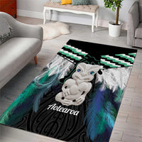 Aotearoa Korowai Motif Area Rug Hei Tiki Poutama Maori Pattern