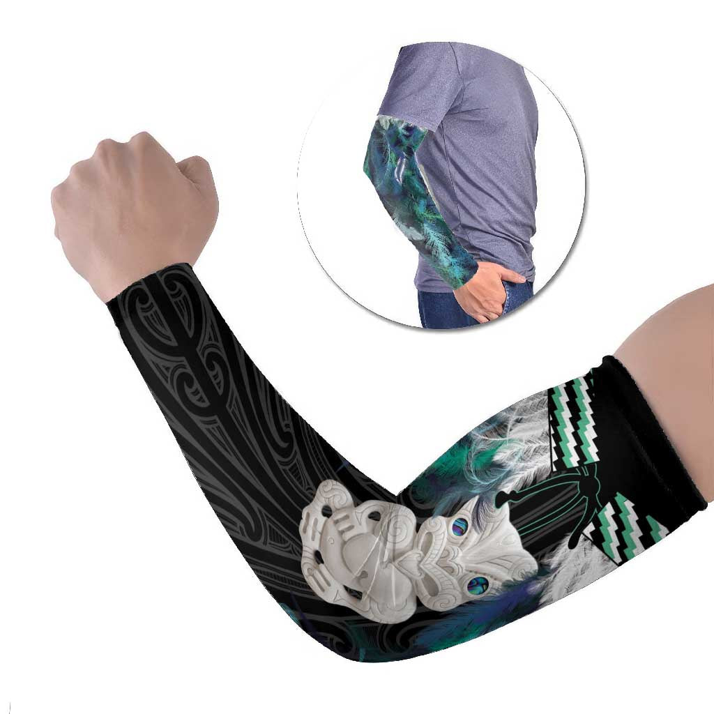 Aotearoa Korowai Motif Arm Sleeves Hei Tiki Poutama Maori Pattern - Polynesian Pride